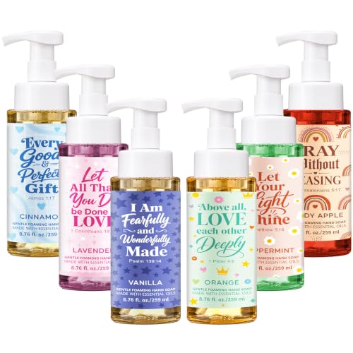 6 Pack Christian Bible Verse Foaming Hand Soap Bulk, 8.75 Fl. oz