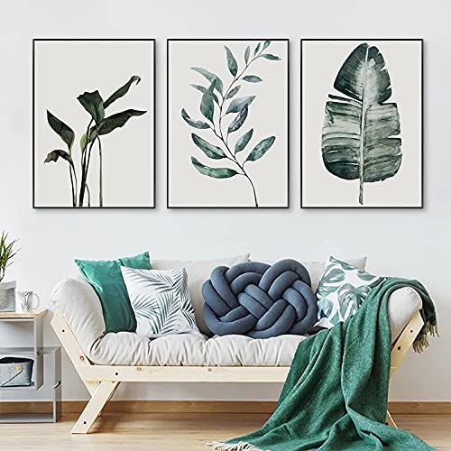 Aquarelle plantes feuilles sur toile pour revitaliser une pièce sombre et sans vie