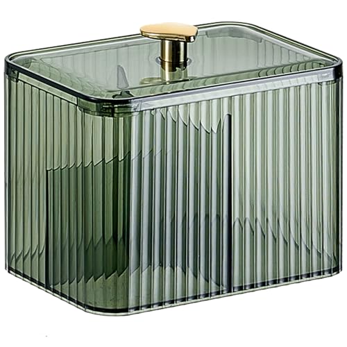 Veki Boîte à Coton Tige avec Couvercle, Boîte Rangement Cotons pour Salle de Bain, Chambre à Coucher, Organiseur de Maquillage pour Boules de Coton,...