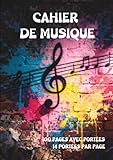  Cahier de Musique: 100 pages - 14 portées par page - Format A4