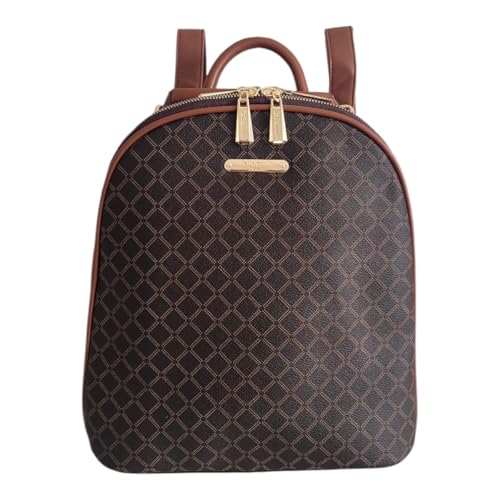 Mochila Executiva Feminina de Couro PU Impermeável Vintage Ideal para Viagem Trabalho Elegante Funcional e Resistente (Marrom)