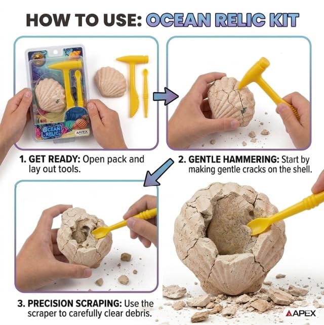 Image of APEX Ocean Relic Kit 1 Surprise Excavation Toy for Kids 5+