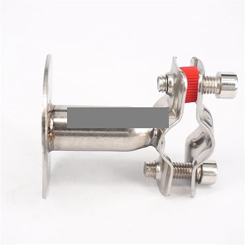 45mm 304 Stainless Steel Pipe Clamp Clip Support Bracket with Base Plate Pole Length 100mm
