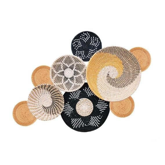 Urban Decor Hanging Woven Wall Basket Decor Set 9 Pcs Photo Inspiration