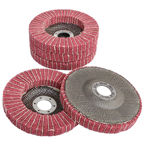 5 Stück 5" x 7/8" Polierpad aus Nylonfaser-Lamellenscheibe Scheuerpad Polierpad für Winkelschleifer-Polierwerkzeuge (240) Cover