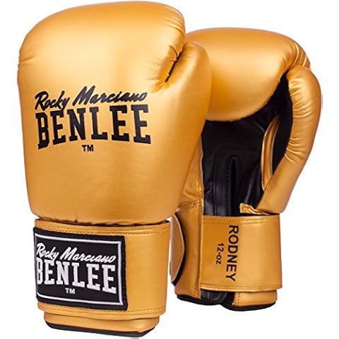 Guantes de boxeo BenLee Training Gloves Rodney Vendas de Boxeo, Unisex Adulto, Dorado Pom Pom, 10 oz Cover