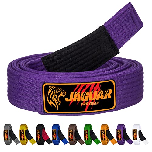 Jaguar Pro Gear - Brazilian Jiu Jitsu Belts Deluxe Version 100% Cotton 9 Stitches Heavy Duty (Purple, A-3) #TOP19