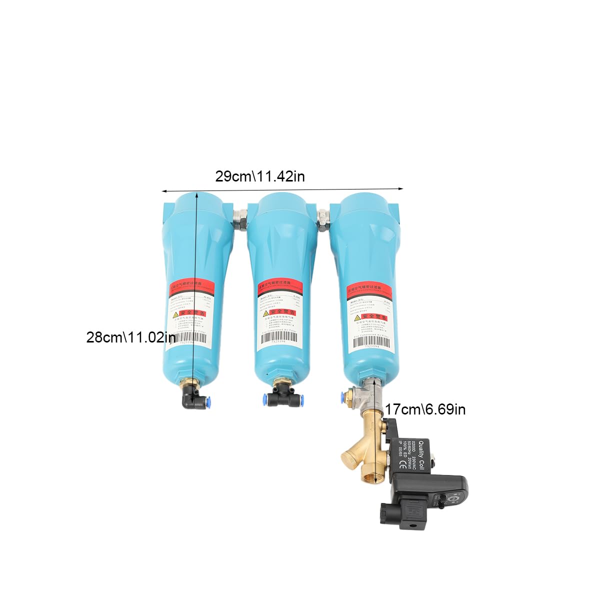 Druckluft-Präzisionsfilter, Zubehör für Luftkompressor,Q-015, P-015, S-015 Druckluft-Präzisionsfiltertrockner Set, Vollautomatischer Trocken-Öl-Wasser-Abscheider mit elektronisches Ablassventil