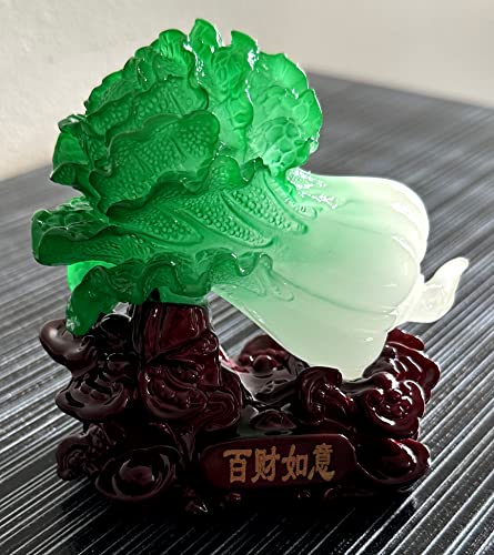 Betterdecor Feng Shui Bai Choi/Pok Choi (The Cabbage) Statue For Wealth Luck (With A Bag) #TOP1