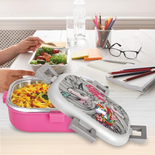 Image of Unicorn Pink Stainless Steel AIR Tight Insulated Lunch Box
