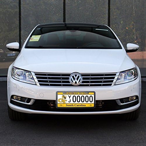 Black License Plate Frames, Ohuhu 2 PCS Matte Aluminum Car License Plate Holder Slim Design with Bolts Washer Caps, 2 Holes Licenses Plate Metal Covers Automotive Exterior Accessories for US Vehicles