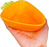 Vista 3 de PetPhindU Cuenco de cerámica con forma de conejo y zanahoria, apto para gatos y perros, apto para microondas y lavavajillas