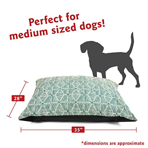 Image of Majestic Pet Rectangle Medium Dog Bed Washable - Non Slip Comfy Pet Bed - Dog Crate Bed Super Value Pillow Dog Bed - Dog Kennel Bed for Sleeping - Dog Bed Medium Breed 35 x 28 Inch - Charlie Emerald