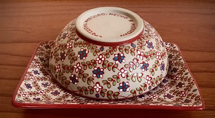 おしゃれ 花柄 食器 茶碗 取り皿 セット メキシコ 高級 陶器 結婚 記念 新築 祝い 誕生日 プレゼント 還暦 お祝い 記念品 サイズ Cm お茶碗 直径 14 高さ5 豆皿 長さ18 巾13 楽天ランキング1位