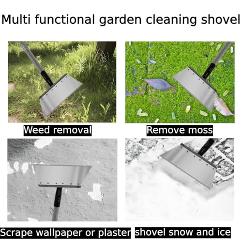 RISETEX Multifunctional Garden Flat Shovel，57" Heavy Duty Stainless Steel Cleaning Tool with Adjustable Handle for Weeding, Lawn Edging, Snow/Ice Removal & Digging, Durable Outdoor Spade & Scraper by RISETEX - Image 6