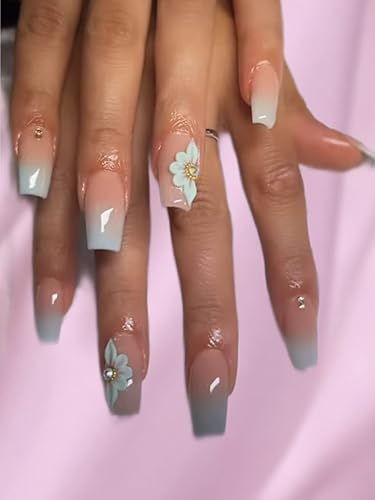 Miniatura 7 de Set 10Pcs 3D Sweet Season Poinettia (5 Petals) Flower Nail Art Charms Handmade by Acrylic Powder Design Acrylic Nail Art for Women Girls (Black