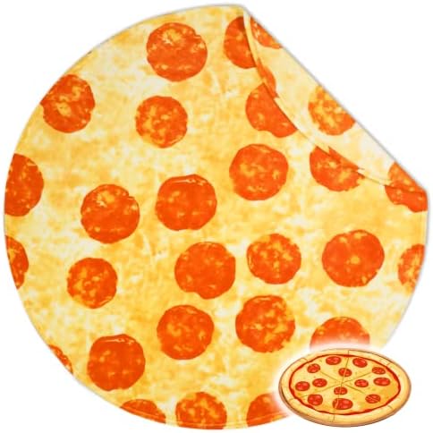 Bnuitland Pizza Funny Blanket,290 GSM Double Sided Giant Funny Realistic Food Blanket, Novelty Funny Blanket for Adults and Kids, Super Soft Flannel Throw