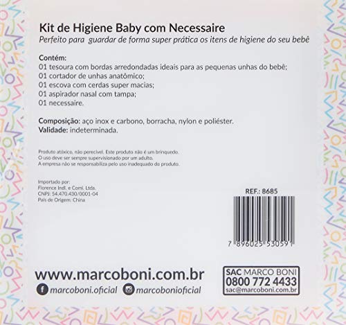 Marco Boni Kit Rosa De Higiene Baby Com Nécessaire 8685 Rosa 5 Itens