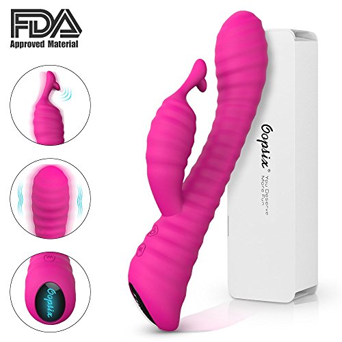 Soft Silicone Waterproof Rechargeable Rabbit Vibrator Dildo Sex Toy for Women, Oopsix Personal Massagers G Spot Vibrator Adult Toys for Couples with 9 Speed Vibration Led Lights