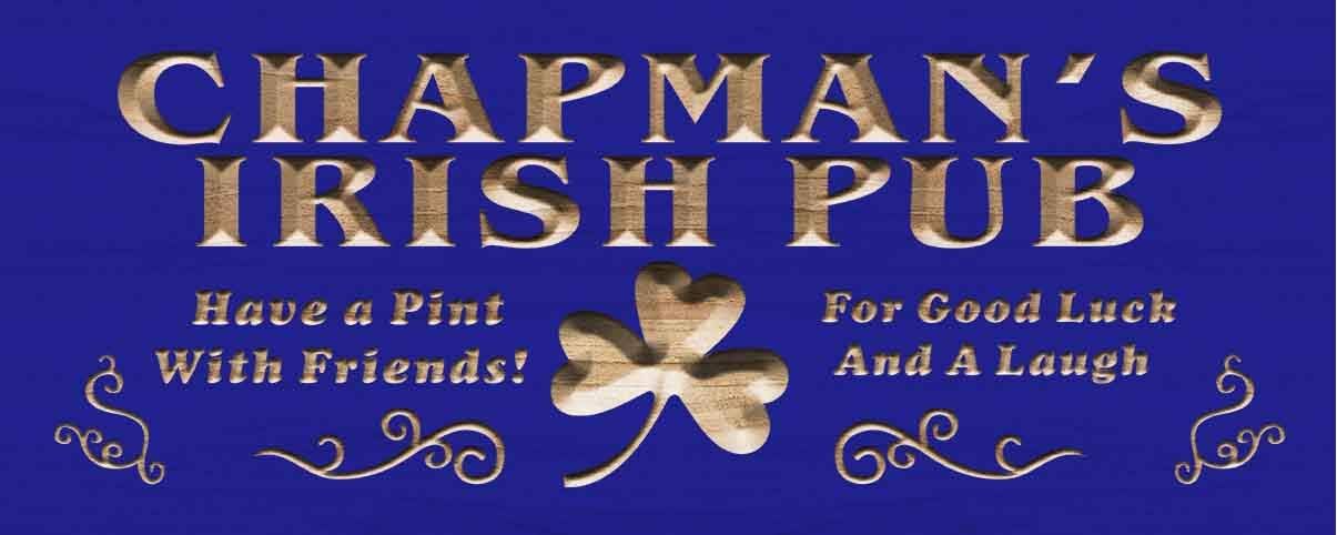 ADVPRO Name Personalized Irish Pub Shamrock Wood Engraved Wooden Sign 23 x 9.25 st18s62-wpc0125-tm-b