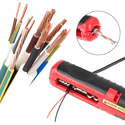Wire Stripper Hand Stripping Tool Multifunctional Electrician Cable Dismantling Cutter, Red + Black - Image 2
