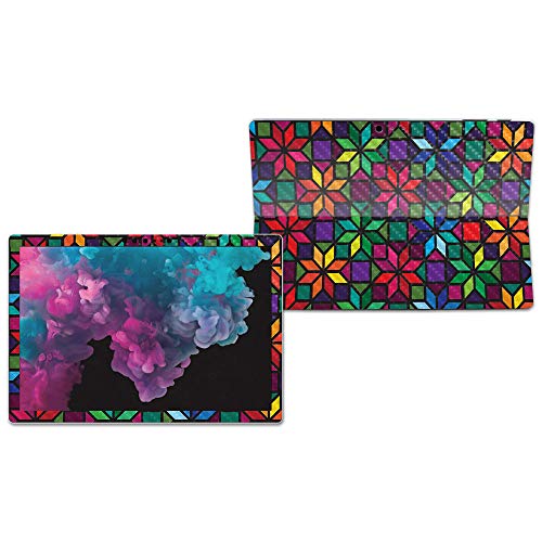 Image of MightySkins Carbon Fiber Skin for Microsoft Surface Pro 6 - Stained Glass Window | Protective, Durable Textured Carbon Fiber Finish | Easy to Apply, Remove, and Change Styles | Made in The USA