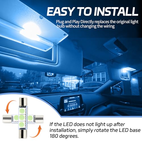 10 bombillas LED 31mm para auto, luz Ice Blue miniatura 3