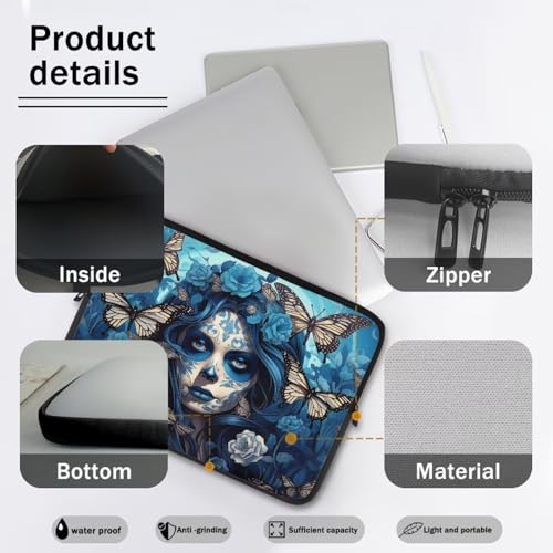 Funda para portátil diseño Blue Sugar Skull para 10 pulgadas miniatura 6