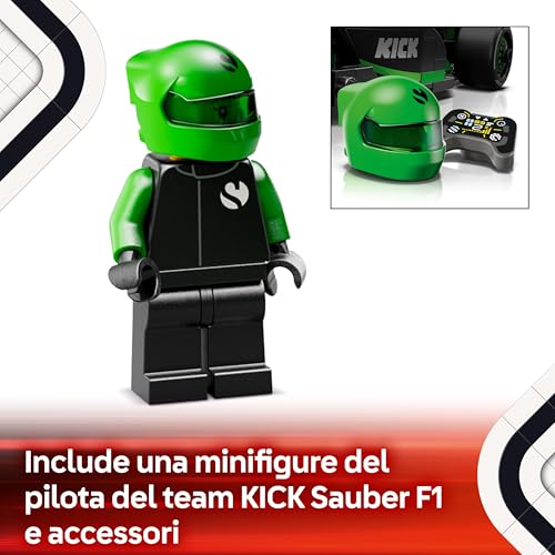 Speed Champions Auto da Corsa KICK Sauber F1 Team C44 Macchina Giocattolo da Collezione con Minifigure di Formula 1 - Modello per Bambini da 10 Anni e per Adulti Fan dell'Automobilismo 77247 - Lego - Immagine 4