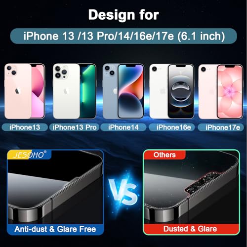 JESOHO Anti-Blue Light Screen Protector for iPhone 13/13 Pro/14/16e/17e — view 2