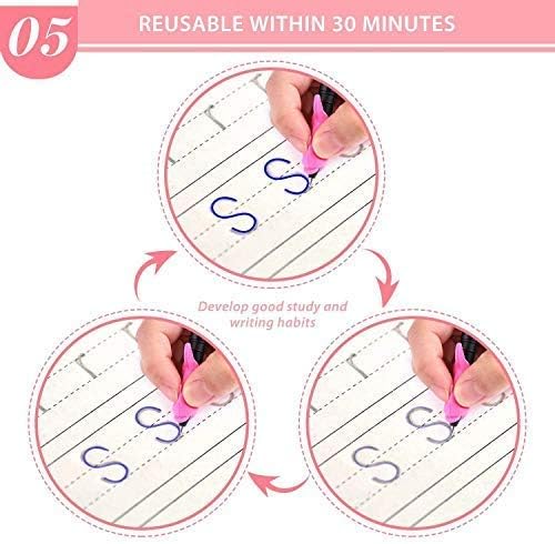 4pcs Magic Practice Copybook for Kids - The Print Handwiriting Workbook-Reusable Writing Practice Book (Alphabet Book with Pen) (4)