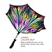 Designer Fashion Reverse Umbrella - Windproof Double Layer Inverted Umbrella - Self Stand Upside Down Umbrella Dragonfly Design - Inside Out Umbrella for Car - Vented Umbrella for Women
