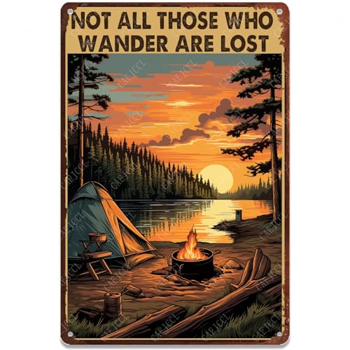 CAEJCCL Funny Metal Sign Not All Those Who Wander Are