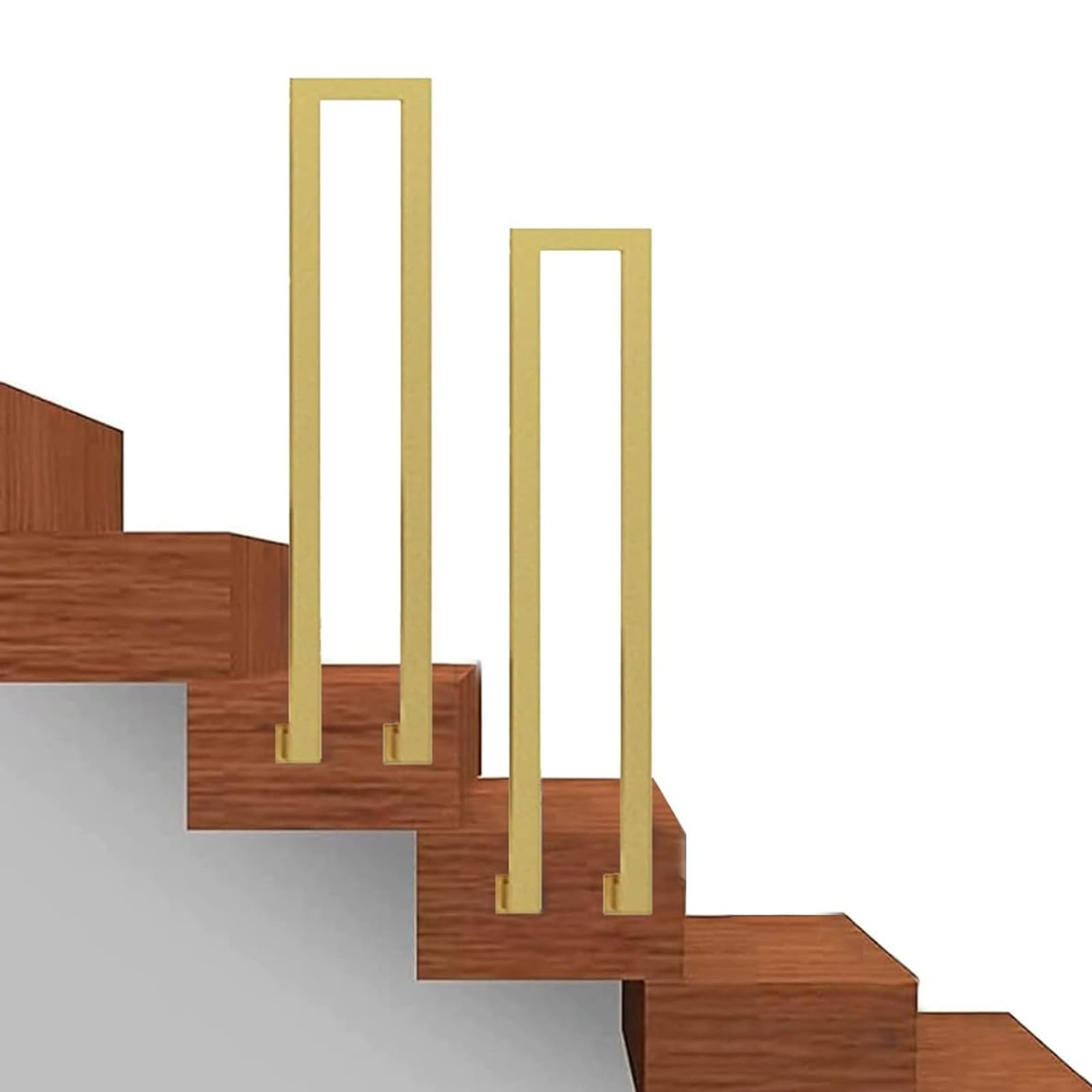 Balustres de rampe d'escalier noir, or et blanc en lot de 2 pièces