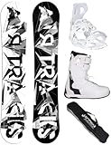 Airtracks Damen Snowboard-Set Freestyle Freeride BWF Lady Camber 140 + Snowboard Bindung Master W + Snowboardboots Master QL W 39 + Sb Bag