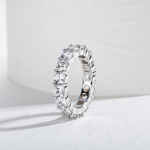 Miniatura 5 de Cubic Zirconia Eternity Band,5A Grade D Color Lab Greated Diamond Triple RowRound CutCushion CutEmerald CutCZ Wedding Band Eternity Ring for Women