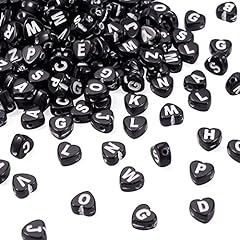 Black Heart Letter Beads