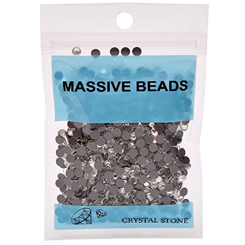 Image of 1000 Pieces Hot Fix Glass Flatback Rhinestones HotFix Round Crystal Gems (Crystal Clear, SS20)