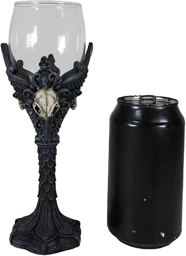 Miniatura 5 de Ebros Gift Blood Moon Gothic Dark Alchemy Raven Cuervo Copa de vino y resina Copa de vino Cáliz Bebida Serveware con Mystical Harbinger Of Doom