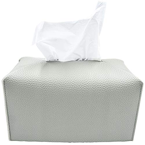 Carrotez Tissue Box Cover, Modern PU Leather Rectangular Tissue Box Holder [Refined]