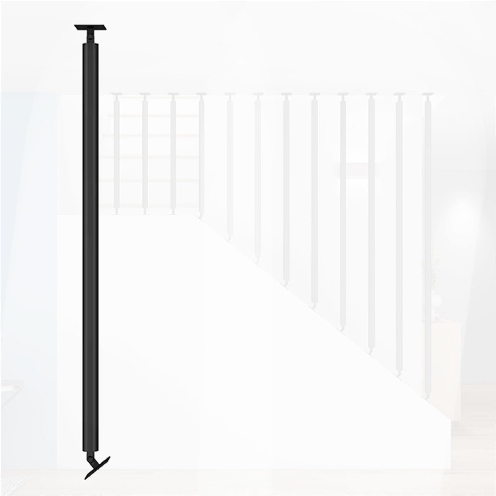 Balustres d'escalier ronds réglables en métal noir 125 cm durables et faciles à installer