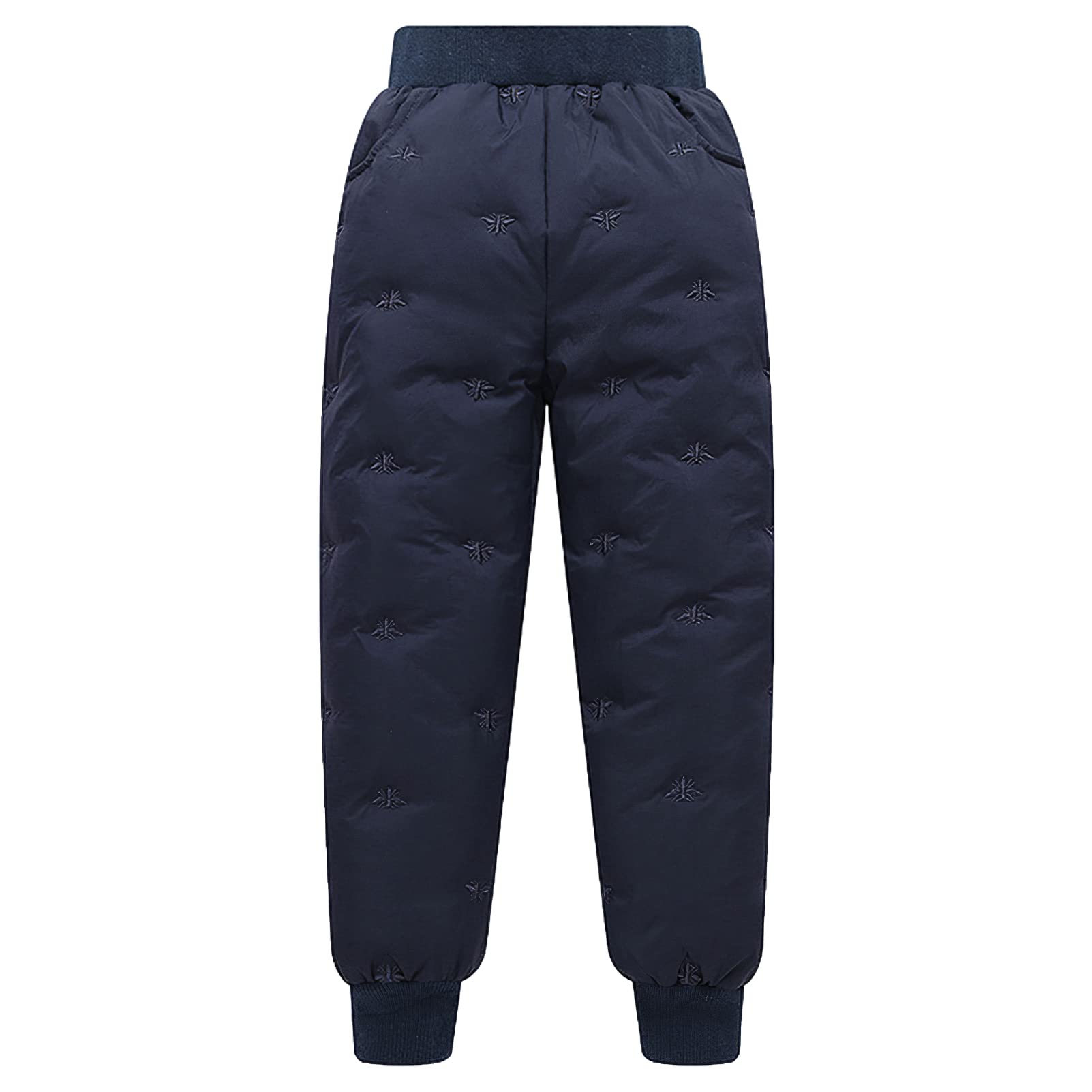 Niños Niñas Invierno Cálido Pantalones de Plumas Pantalones de Nieve Casuales con Bolsillos para 1-12 Años