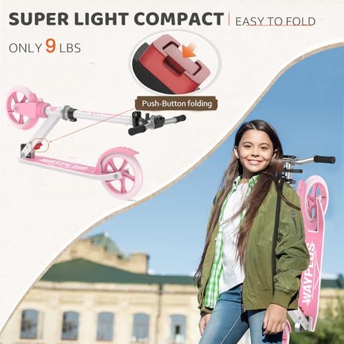 image for WAYPLUS Kick Scooter for Ages 6+,Kid, Teens & Adults. Max Load 240 LBS