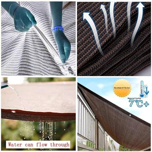 Auvent pour balcon marron 3x7m avec protection UV 90%