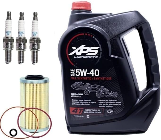 New Oil Change Kit Compatible With All SeaDoo 2002+ 4-TEC 130/155/185/215/255/260hp GTX RXT RXP RXP-X RXT-X GTI w/ 1 Gallon XPS 5W40 Oil, 4-TEC Oil Filter, O-Ring