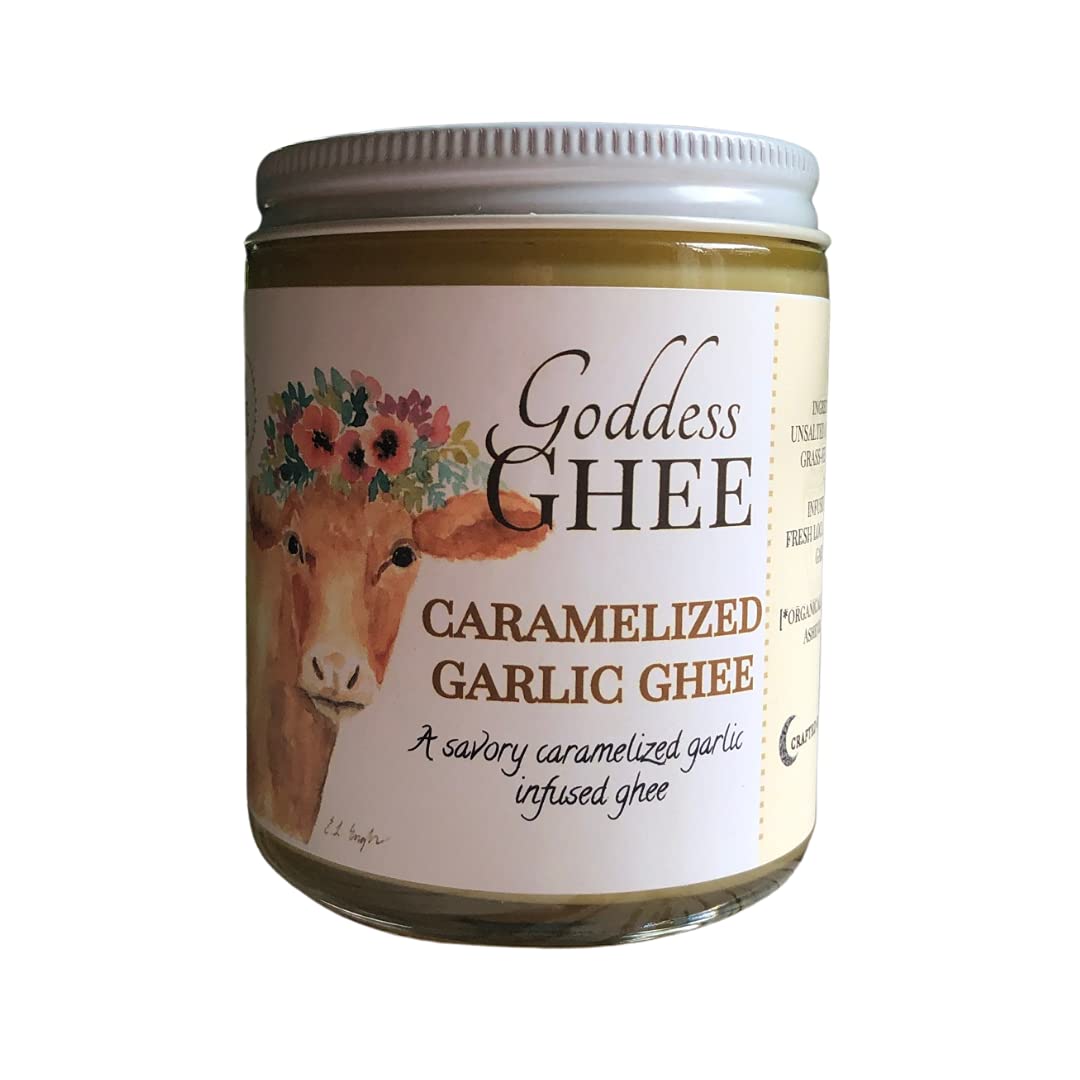 Goddess Ghee Caramelized Garlic Blend Grass Fed High Vitamin Butter Oil
