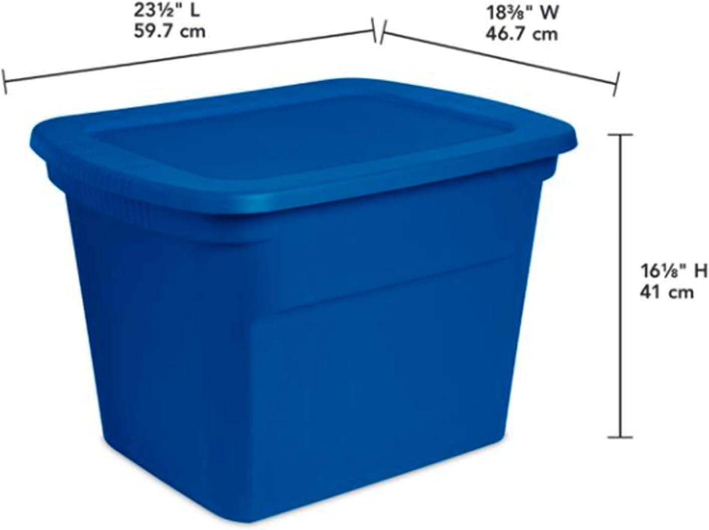 Sterilite 18 Gallon Stackable Plastic Storage Tote Container with Latching Snap-Close Lid for Home and Office Organization, Blue (8 Pack)