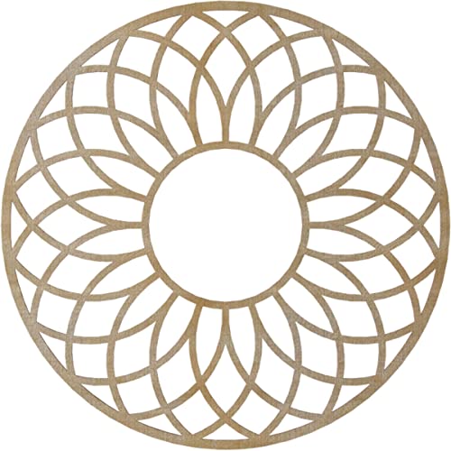 Image of Ekena Millwork 34 inchOD x 11 5 /8 inchID x 3 /8 inchT Cannes Wood Fretwork Pierced Ceiling Medallion, Birch