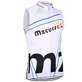 Mzcurse Men's Sleeveless Wind Vest Jersey Shirt Tank Tops Tees Zipper Elastic (White , XX-Large,please check the size chart)