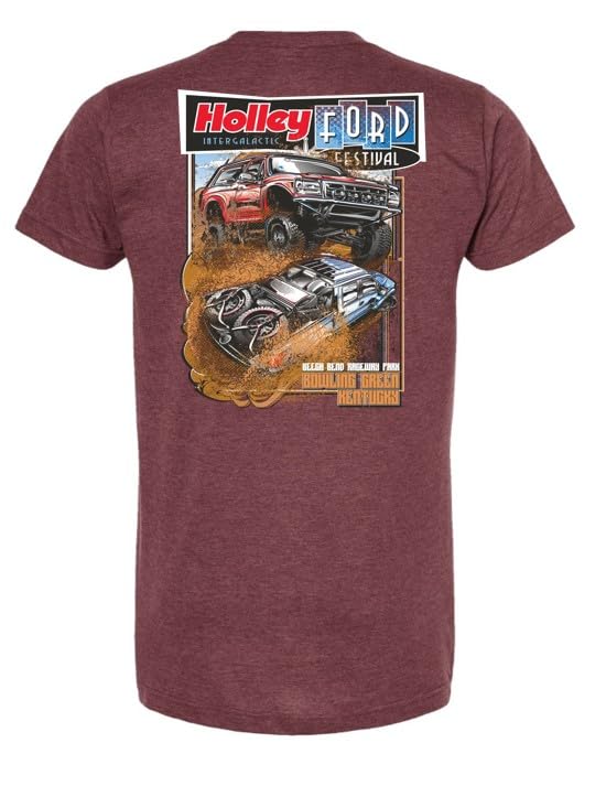 Holley 10506-LGHOL Ford Fest Off Road Tee - Large - Burgundy